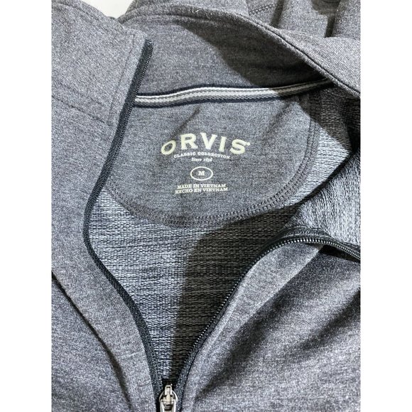 Orvis Mens Grey 1/4 Zip Size M Pull Over Shirt Knit Fishing Hiking - Picture 5 of 5